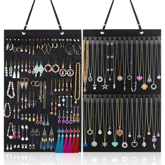 2 PC Jewelry Organizer Storage Hanging Holder Display Earrings Necklace Bracelet - Picture 1 of 7